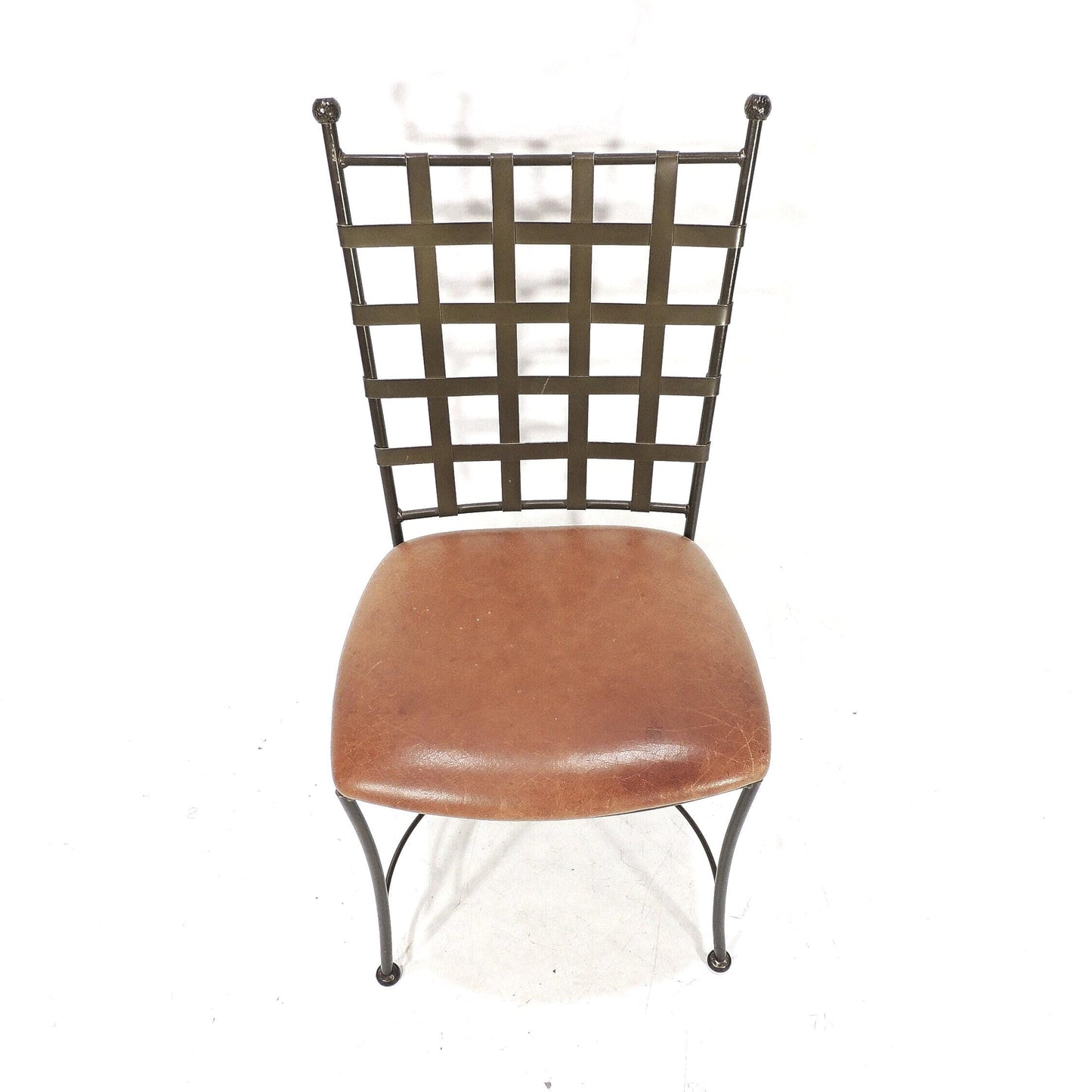 Original Charleston Forge American Metal Leather Side Chair