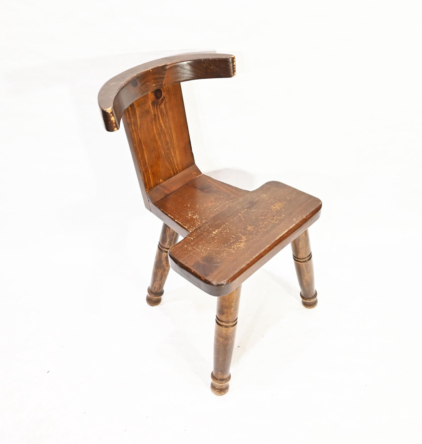 Original William Fetner Rustic Chair Solid Wood Primitive Design